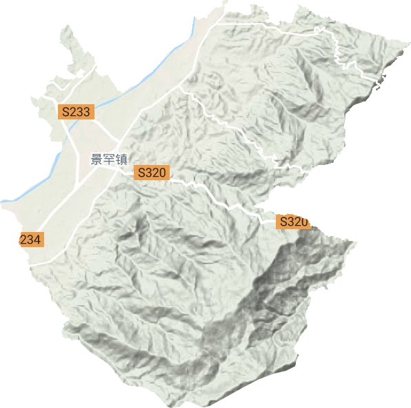 景罕鎮地形圖