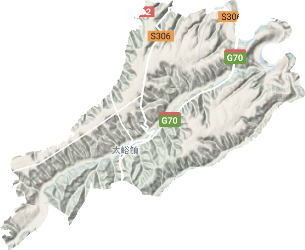 太峪鎮(zhèn)地形圖
