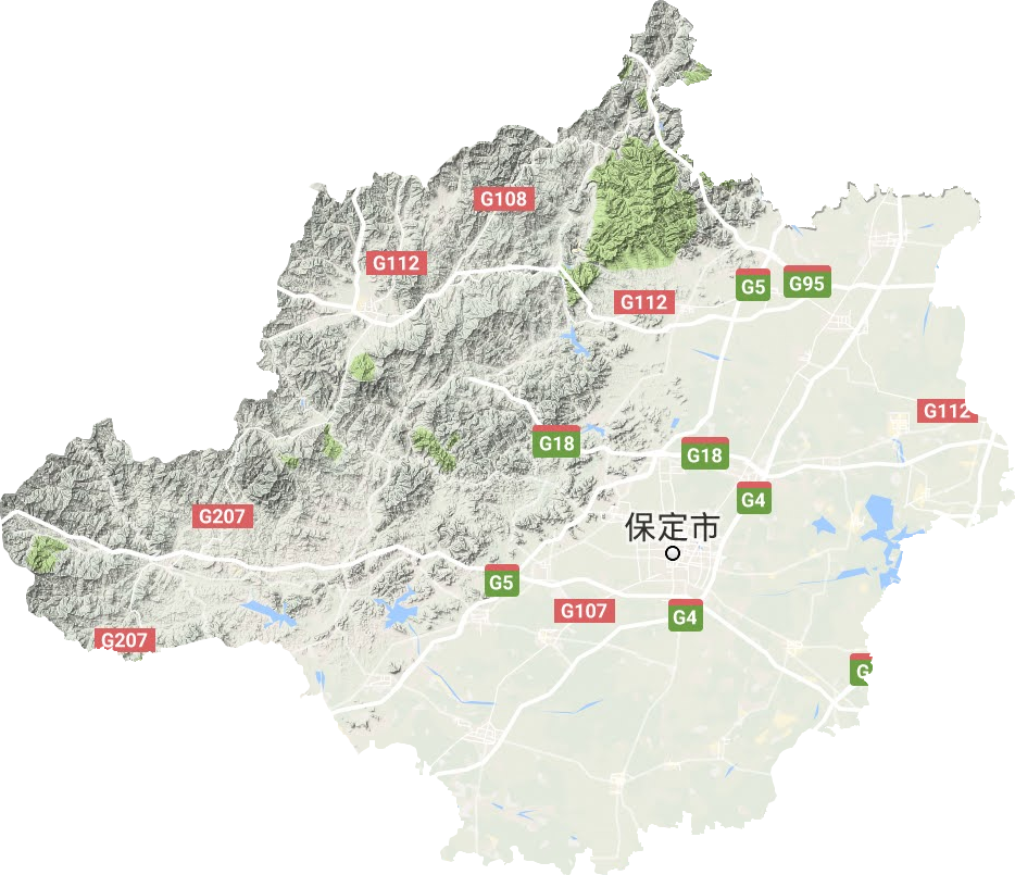 保定市地形圖