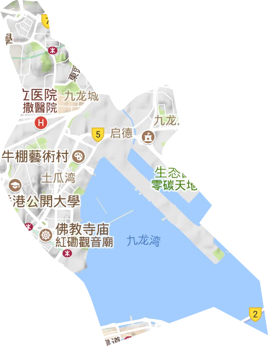 九龍城區(qū)地形圖