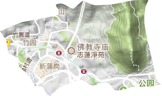 黃大仙區地形圖