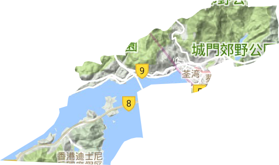 荃灣區(qū)地形圖