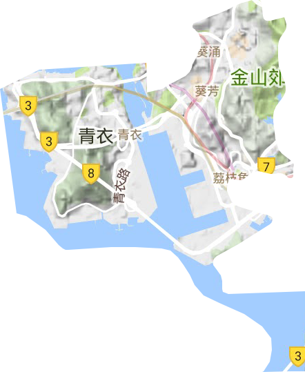 葵青區地形圖