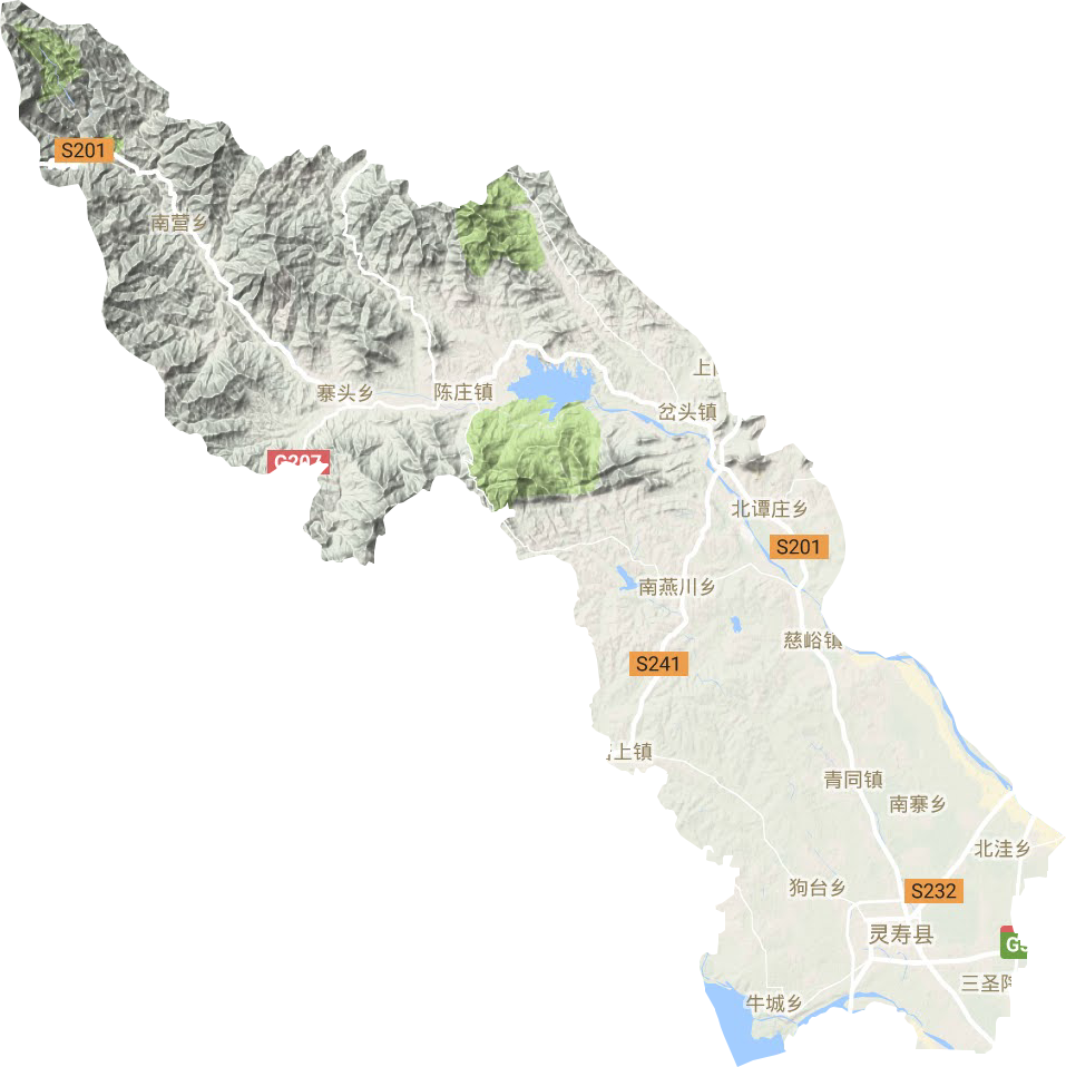 靈壽縣地形圖