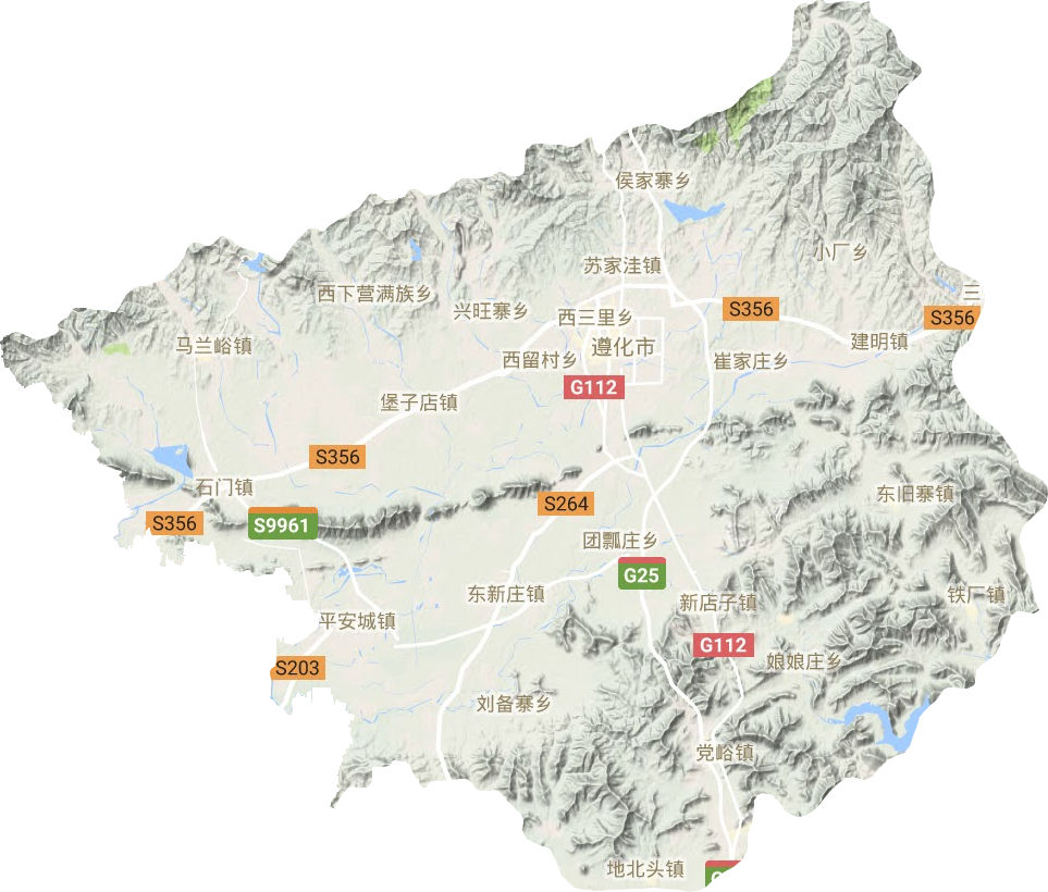 遵化市地形圖