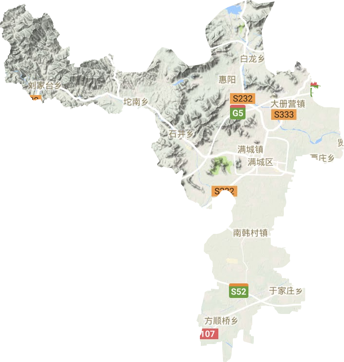 滿城區地形圖