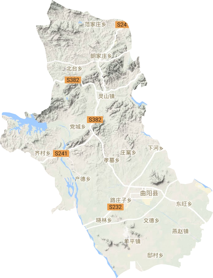 曲陽縣地形圖
