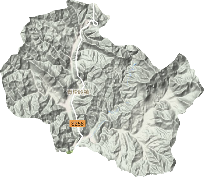 青松嶺鎮地形圖