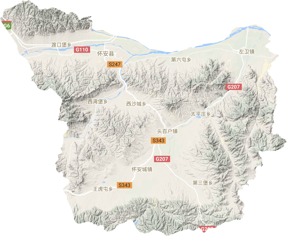 懷安縣地形圖