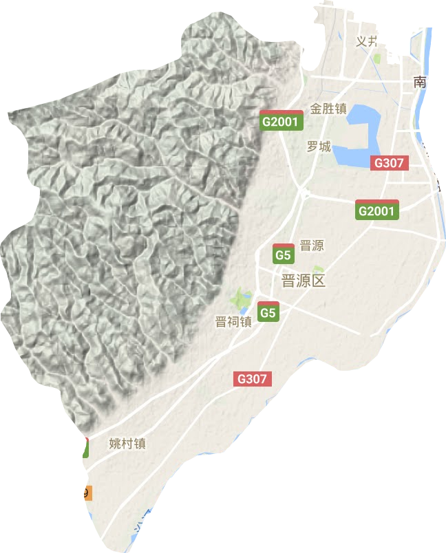 晉源區(qū)地形圖