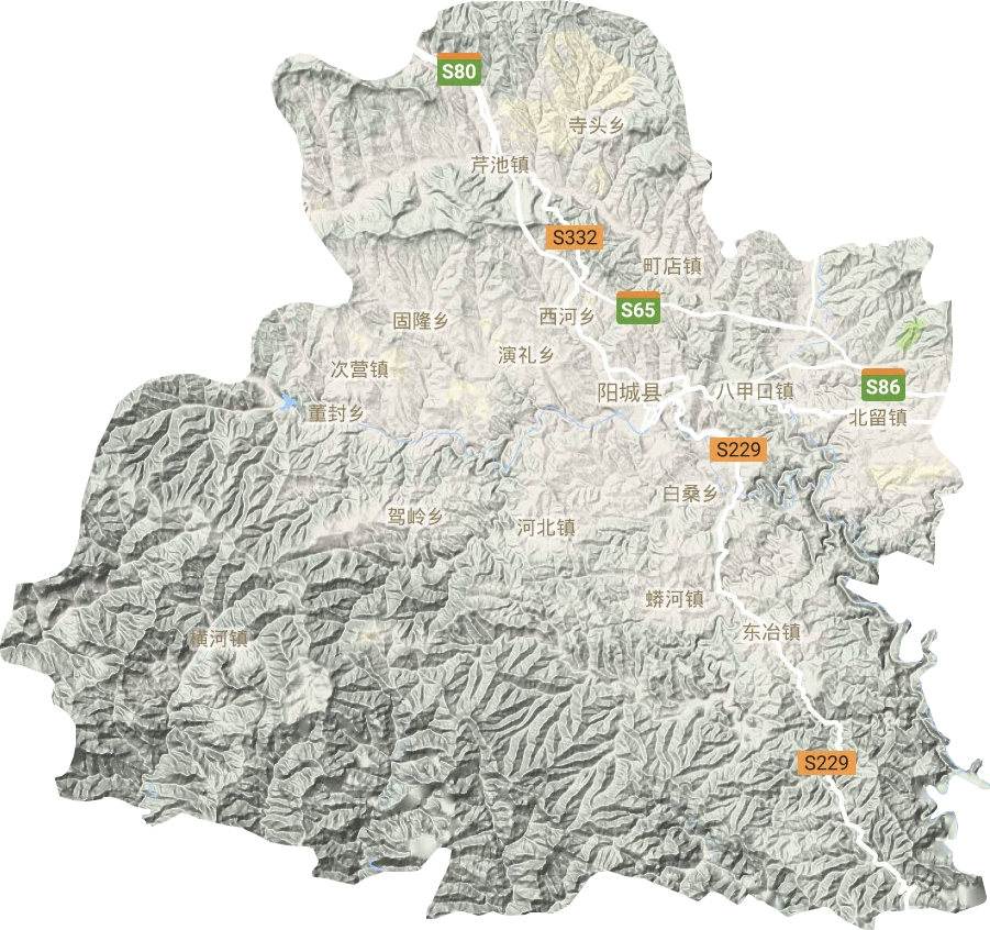 陽(yáng)城縣地形圖