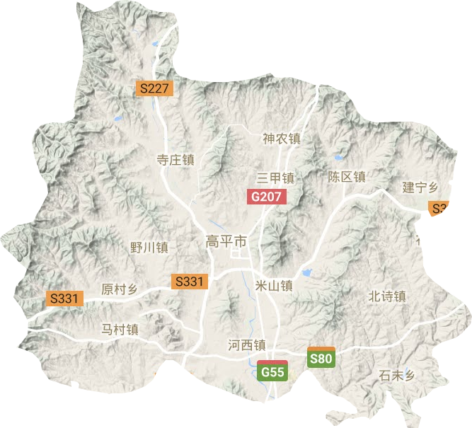 高平市地形圖