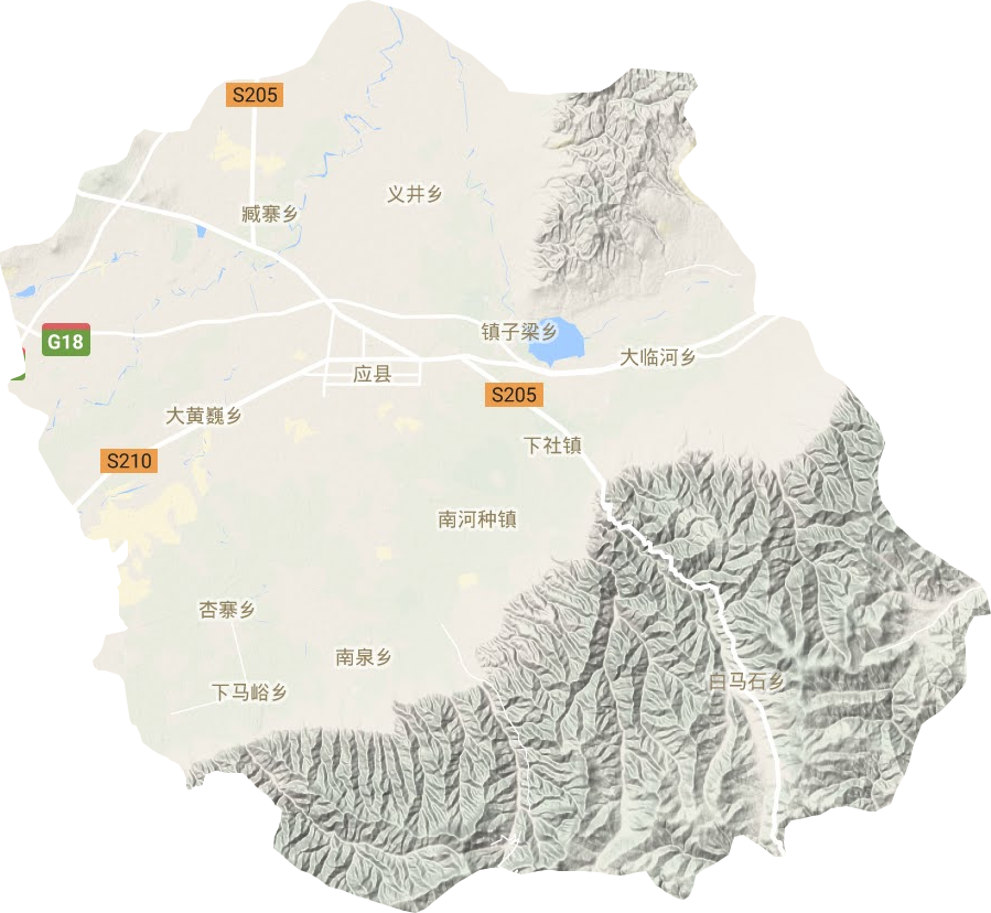 應縣地形圖