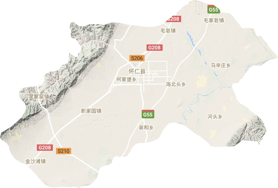 懷仁縣地形圖