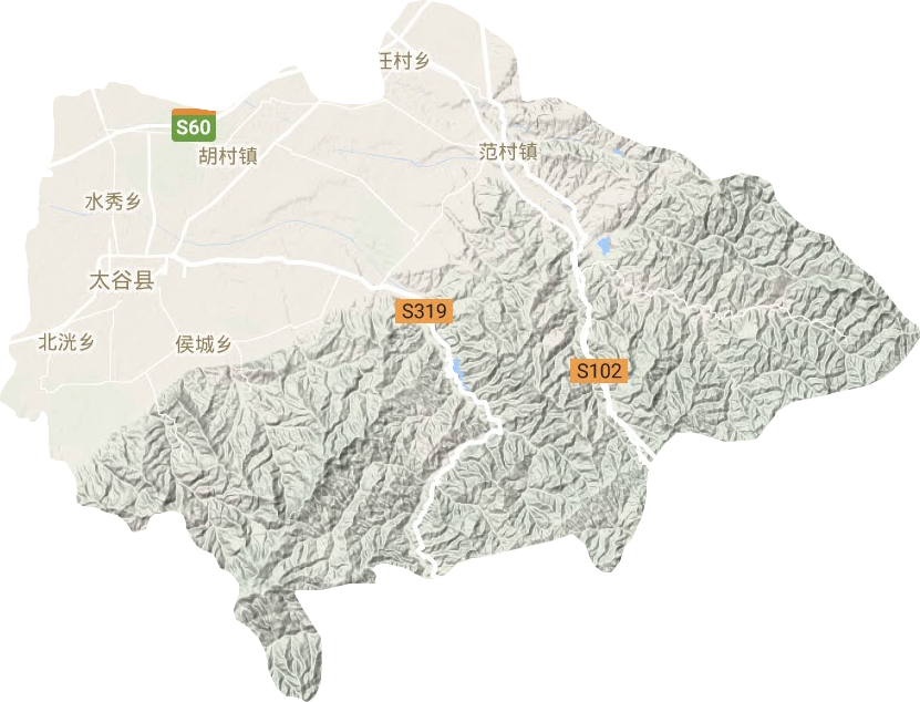 太谷縣地形圖
