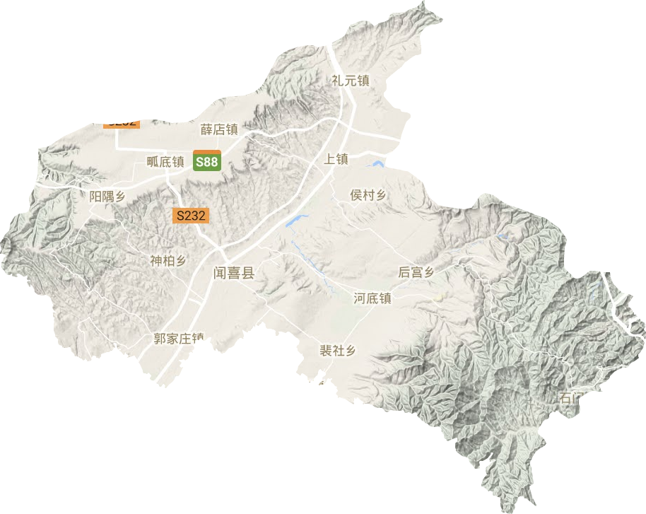 聞喜縣地形圖