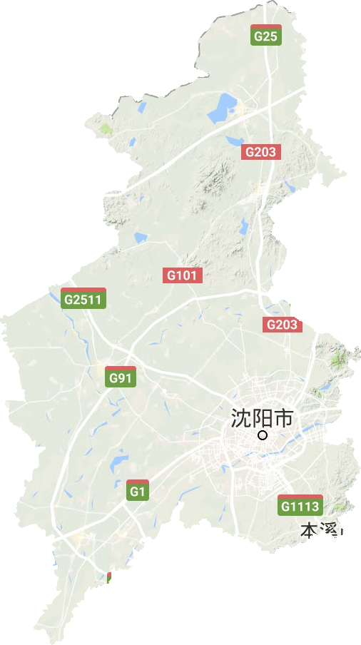 沈陽市地形圖