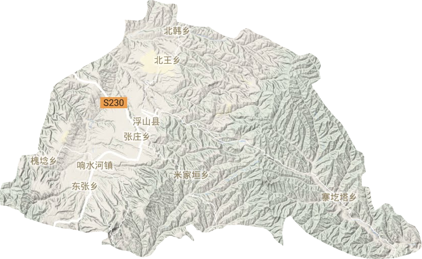浮山縣地形圖