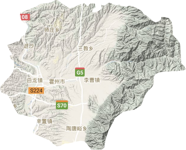 霍州市地形圖