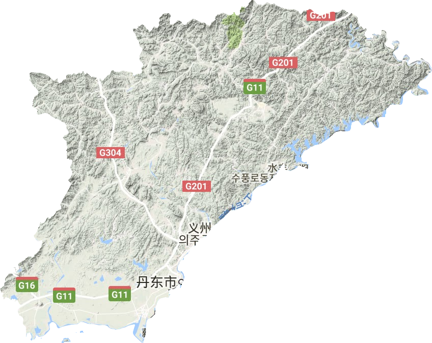 丹東市地形圖