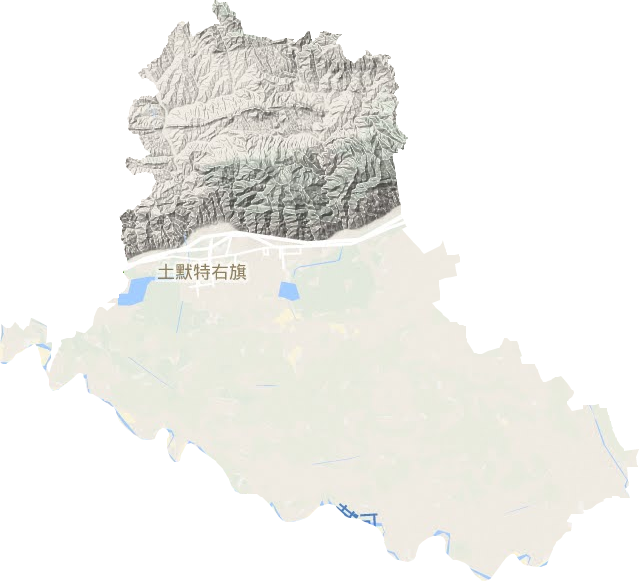土默特右旗地形圖