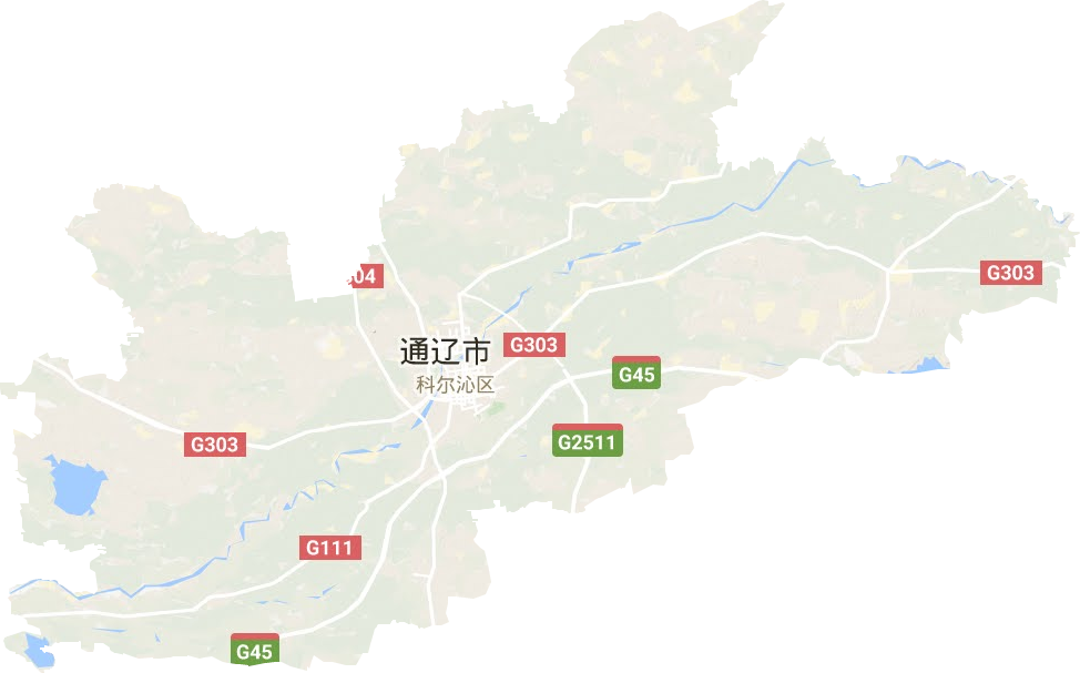 科爾沁區(qū)地形圖