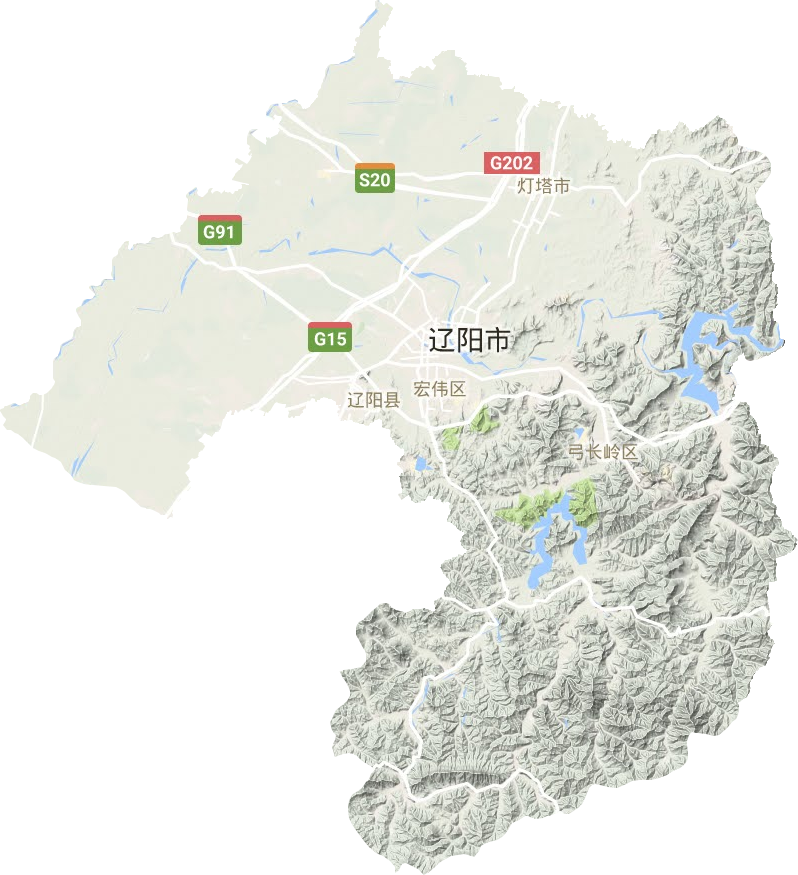遼陽市地形圖