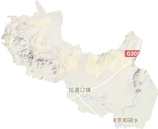 哈拉道口鎮地形圖