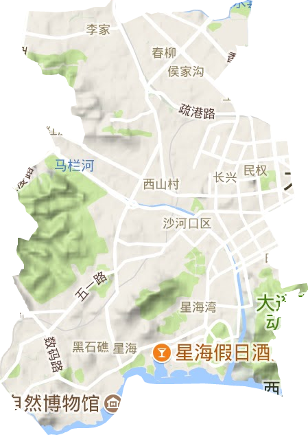 沙河口區(qū)地形圖