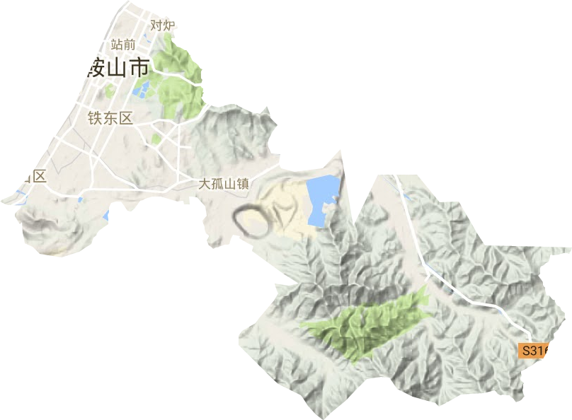 鐵東區(qū)地形圖