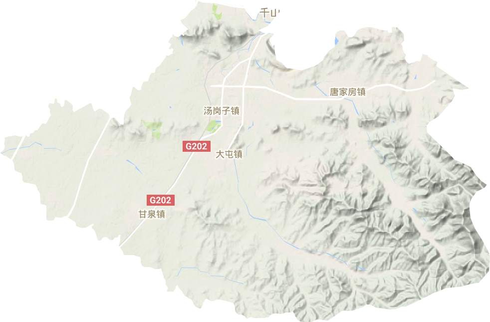 千山區(qū)地形圖