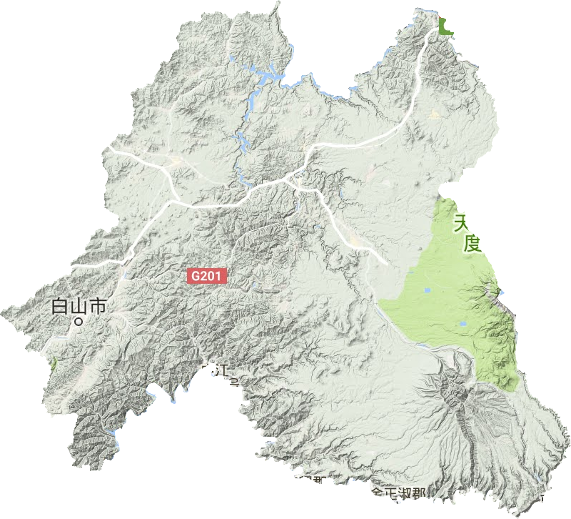 白山市地形圖