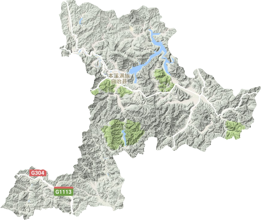 本溪滿族自治縣地形圖