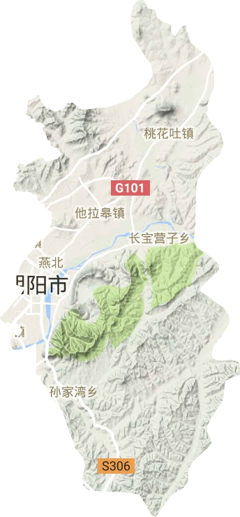 雙塔區(qū)地形圖
