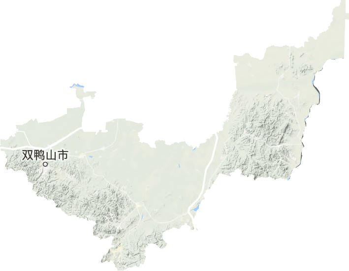 雙鴨山市地形圖