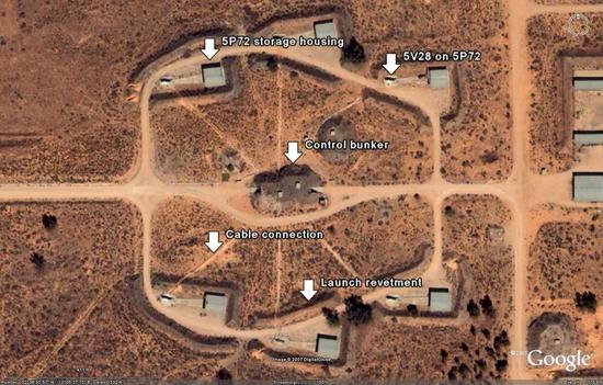 S-200遠程防空導彈的陣地衛星照片。